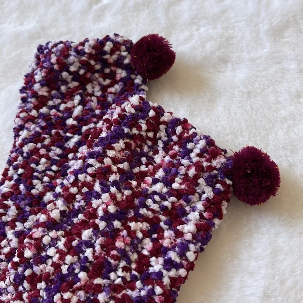 Birthday Cupcake Socks with Pom Poms in Box